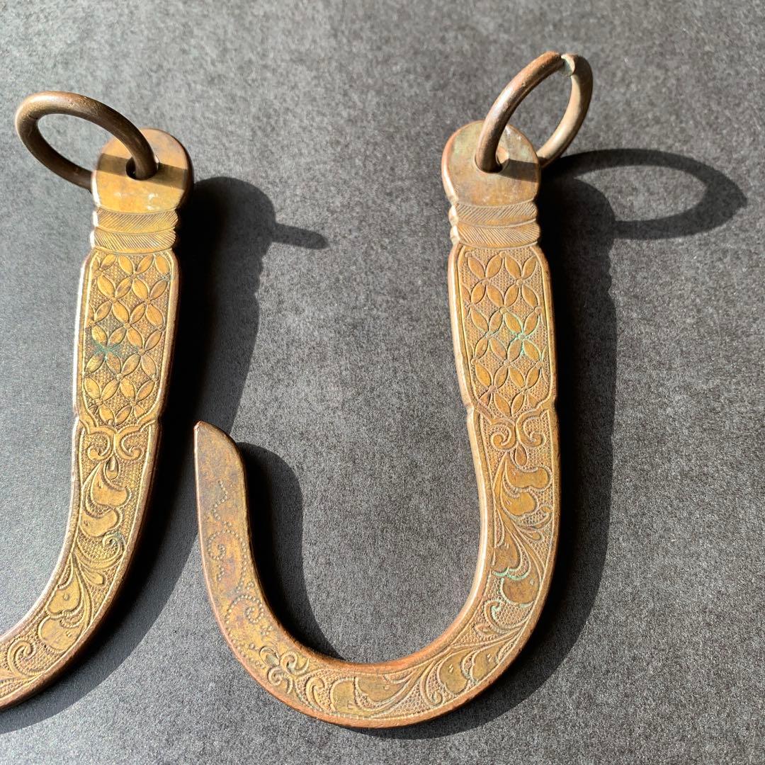 アンティーク 金工 金具 吊り金具 七宝つなぎ