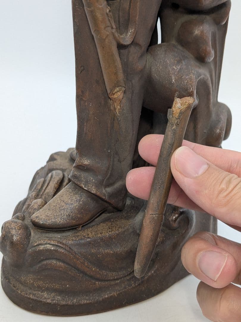 小西陶古 備前焼 東郷元帥像 置物 東郷平八郎 陶像 細工物 陶器人形 日露戦争