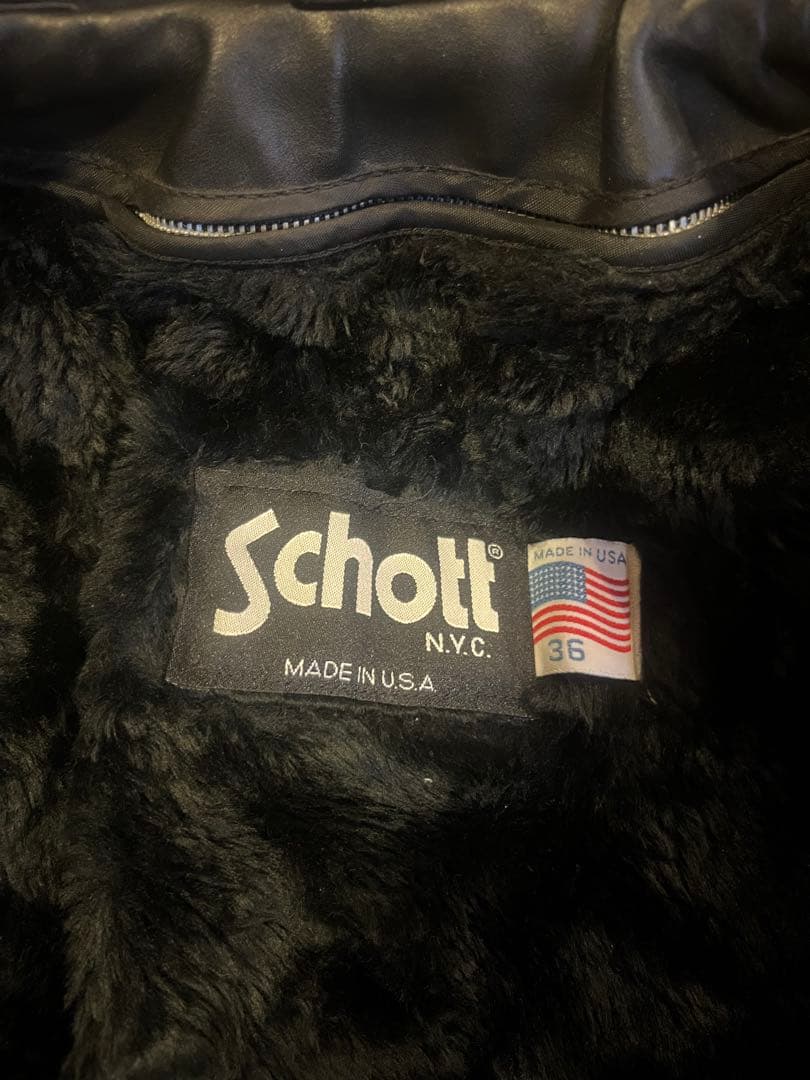 schott シングルライダースジャケット 黒