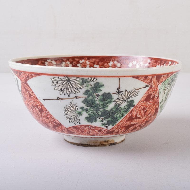 瀬戸焼　古瀬戸　赤絵金彩　鳳凰文　鉢　V　R8600