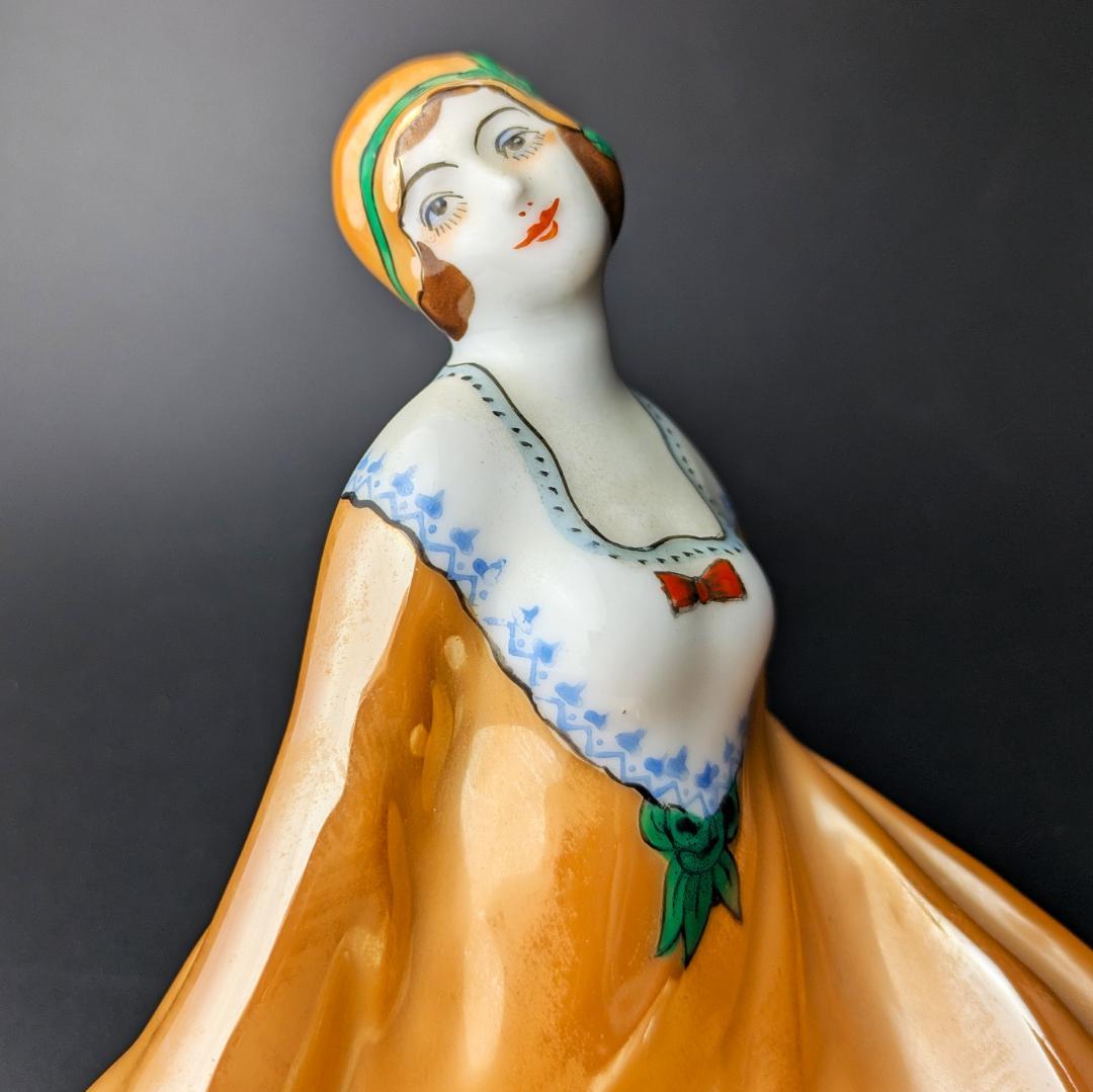 可愛いモガ★アールデコ ノリタケ デコレディ ラスター彩 ディッシュ M