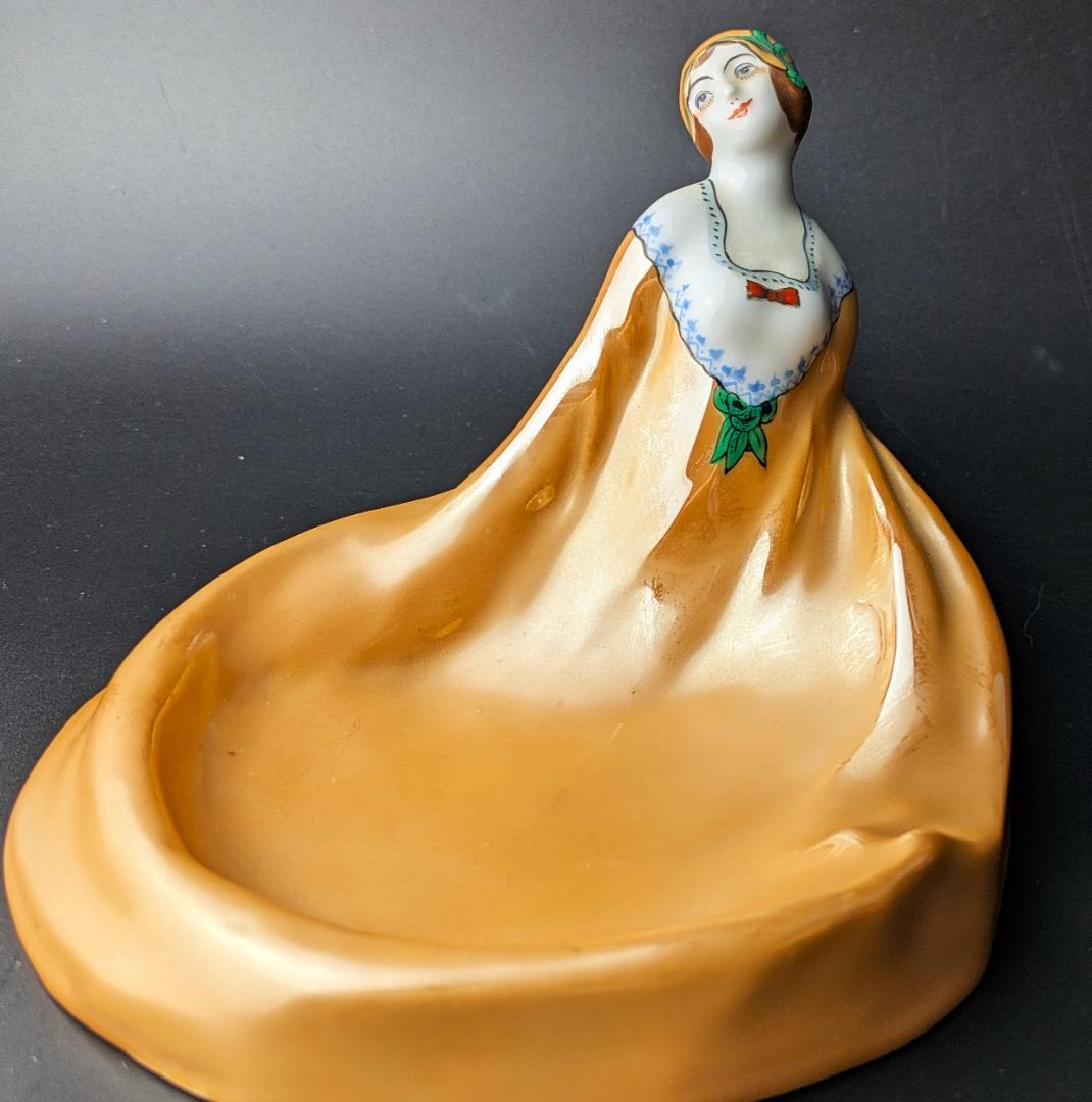 可愛いモガ★アールデコ ノリタケ デコレディ ラスター彩 ディッシュ M