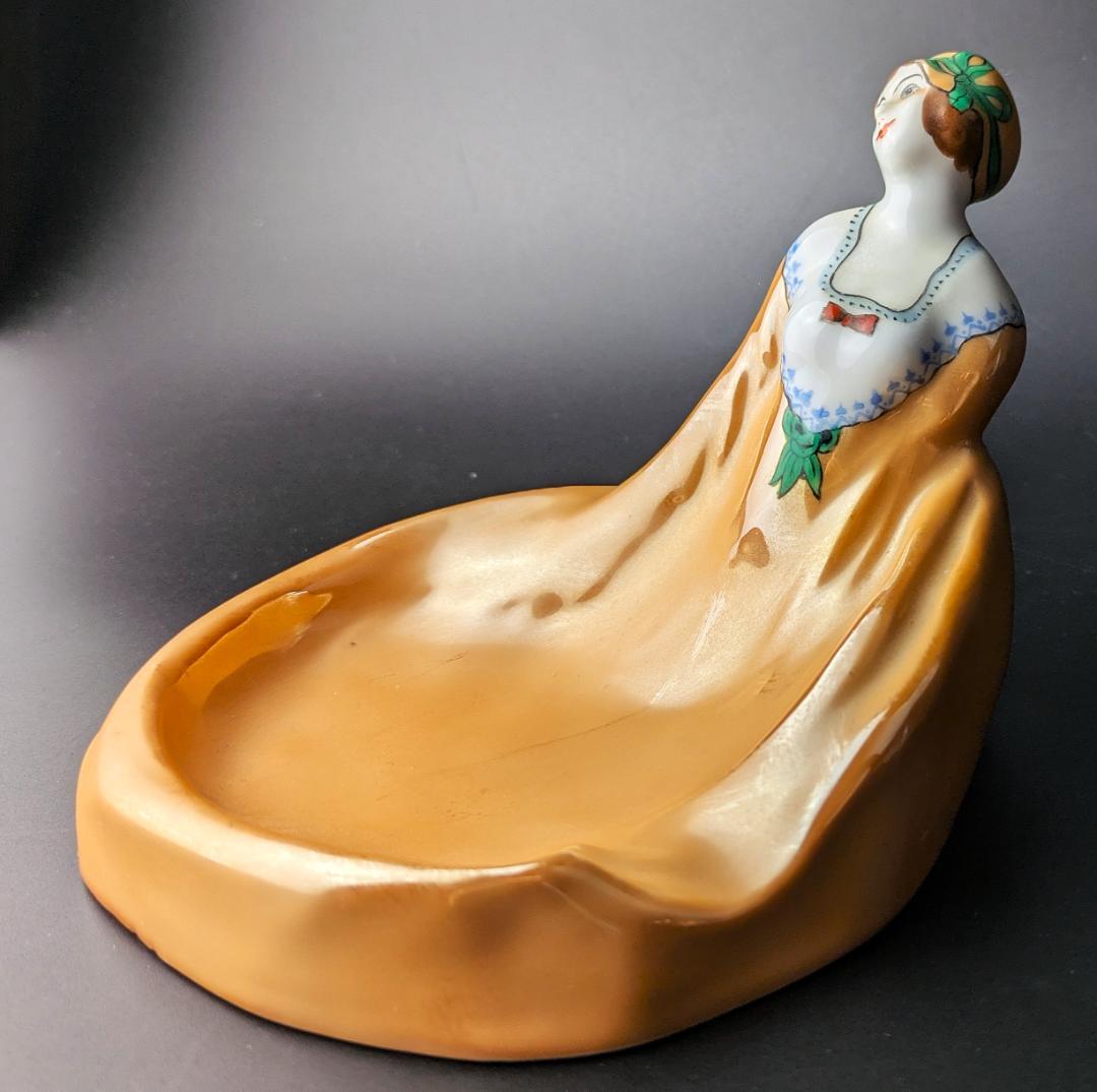 可愛いモガ★アールデコ ノリタケ デコレディ ラスター彩 ディッシュ M