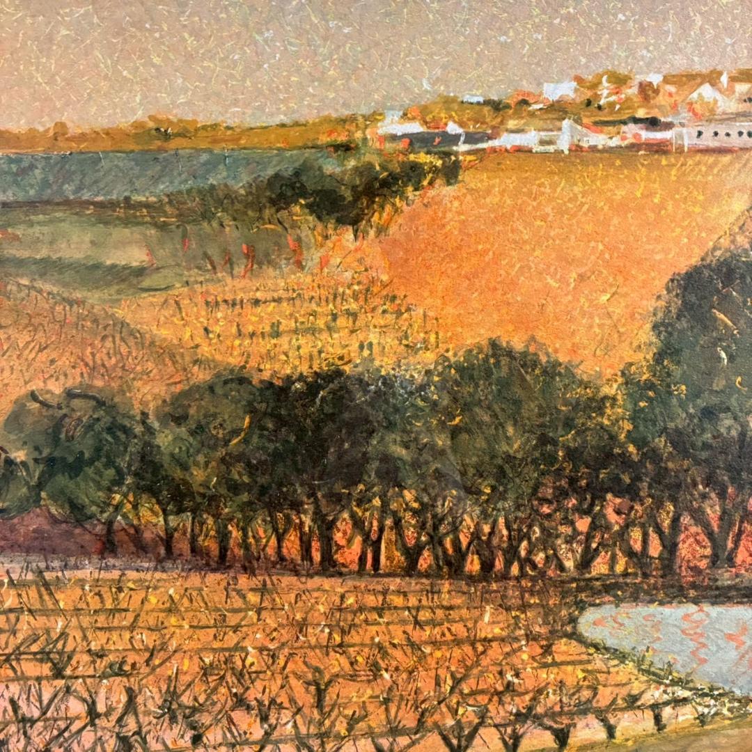 アンドレ・ブーリエ「11月のぶどう畑」リトグラフ 直筆サイン入 額縁入り