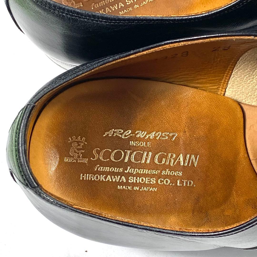 【美品】SCOTCH GRAIN ビジネスシューズ ストレートチップ 黒 26