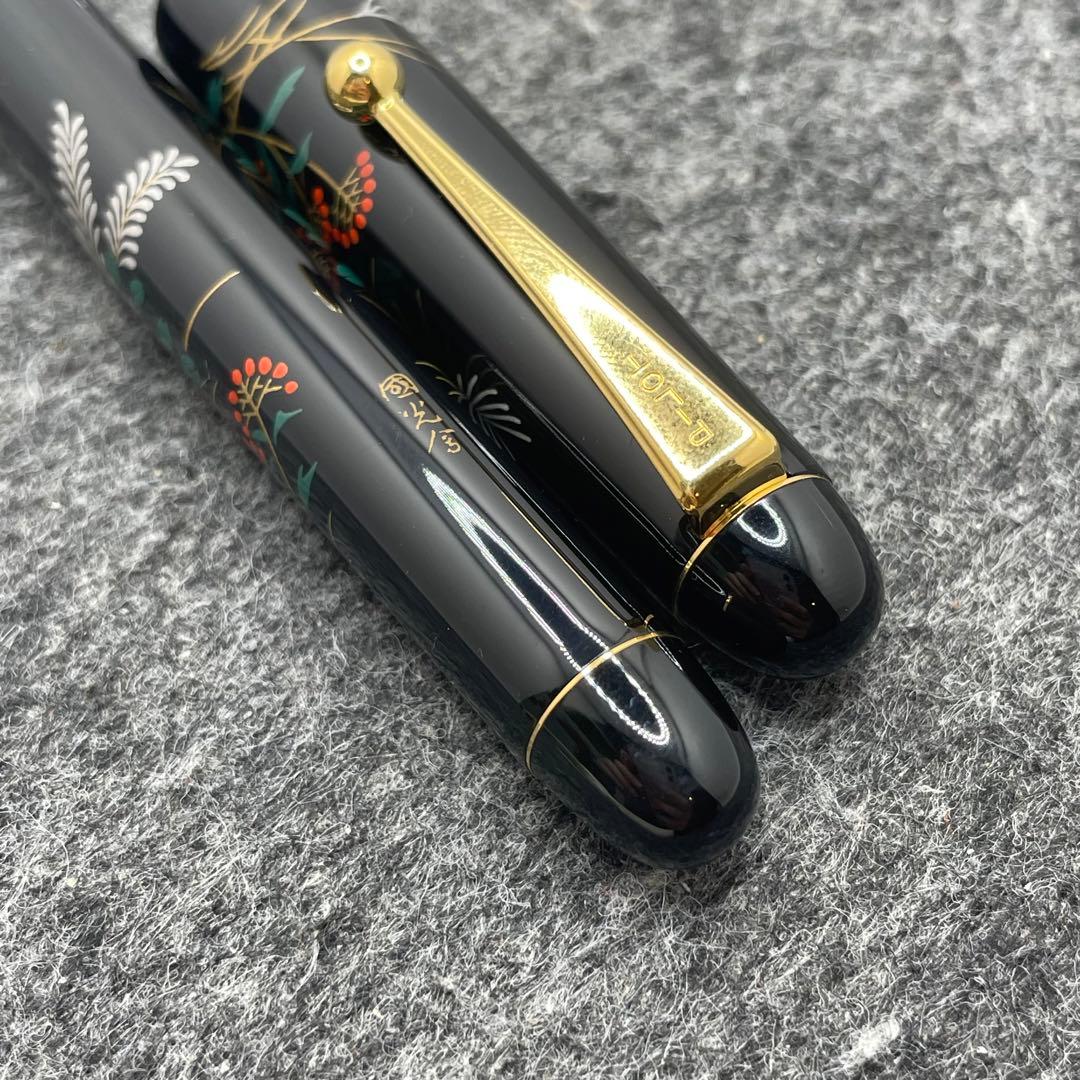 ☆PE716□パイロット 万年筆 国光会 蒔絵 秋草図