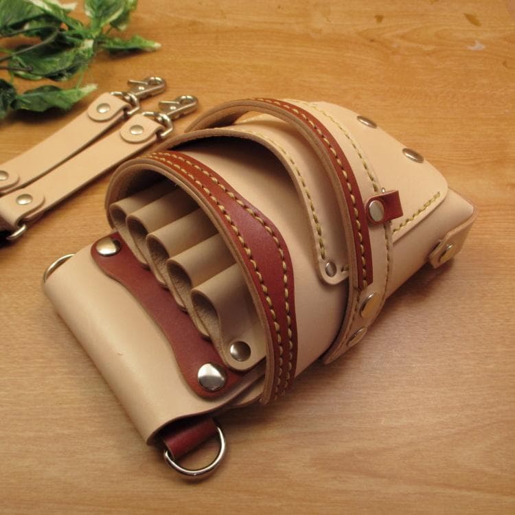 ☆特別価格☆　ヌメ革ナチュラル　６丁差し　 シザーケース　SCY-72/NB