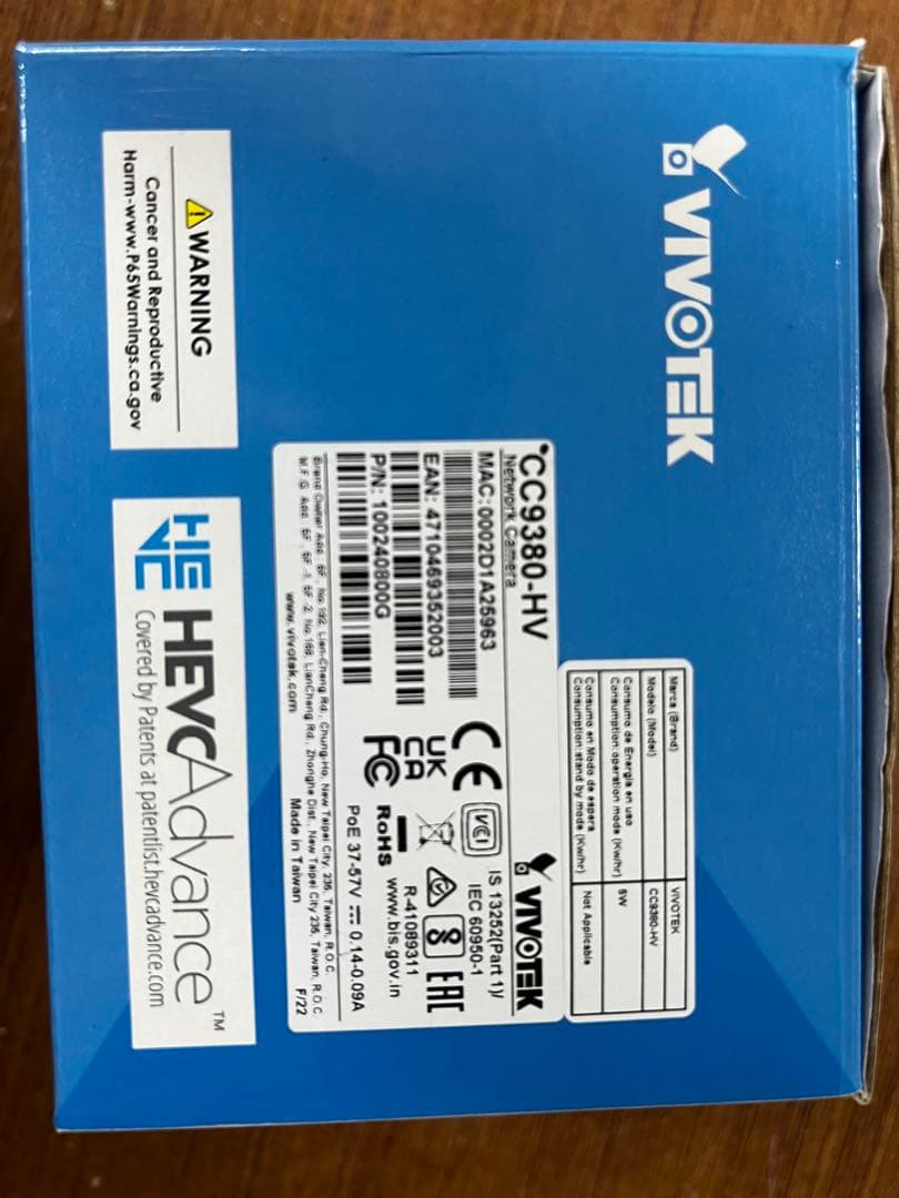 【未使用・即購入可】VIVOTEK CC9380-HV 180°パノラマ