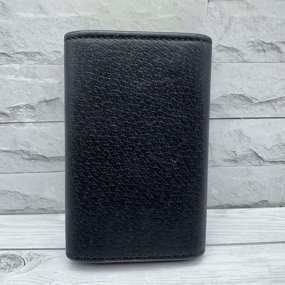 【美品】GUCCI　キーケース　6連 マーモント　GG　レザー　ブラック