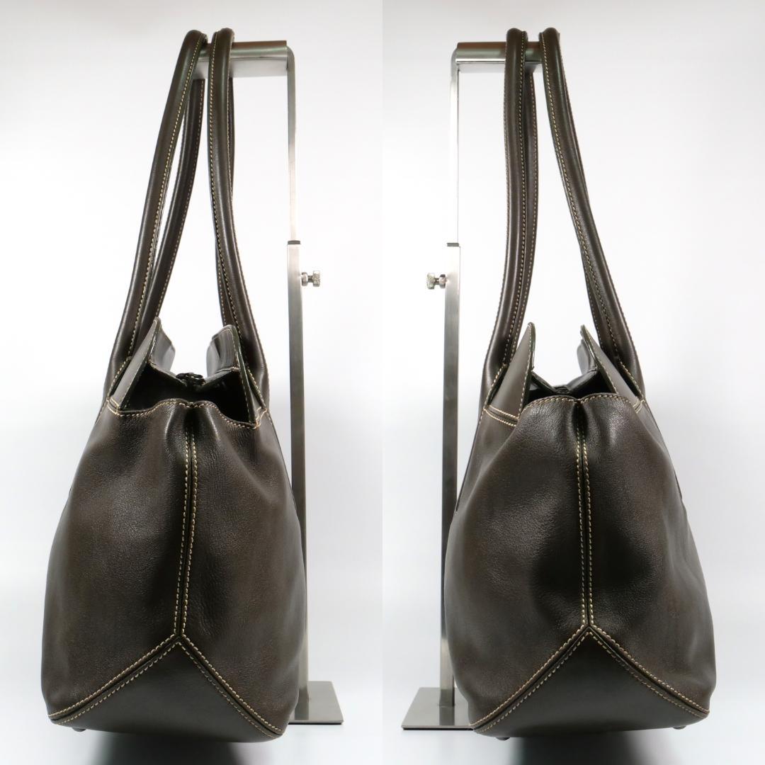 美品✨トッズ トートバッグ ショルダーバッグ レザー ダークブラウン