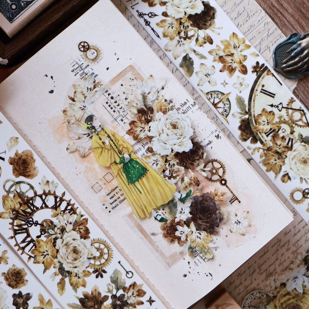 壹洱原创《琥珀流光》海外マスキングテープ　マステ 【2371】