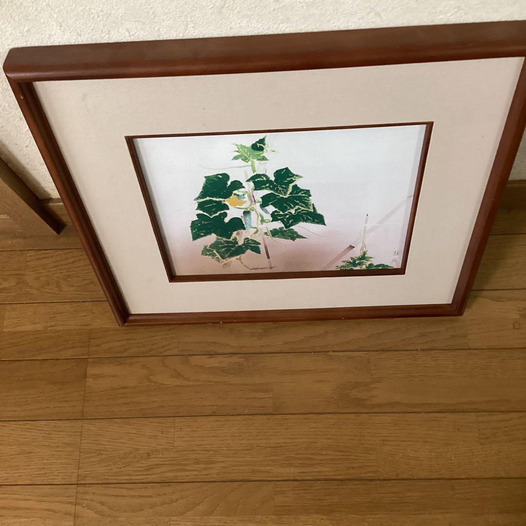 小倉遊亀【オグラユキ】1928年作胡瓜　滋賀県立近代美術館所蔵　陶額　レア品