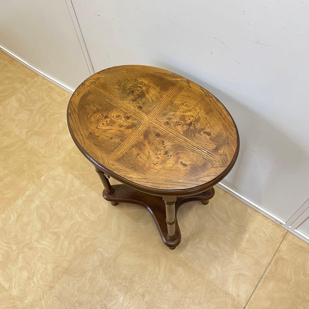 アンティーク調 サイドテーブル 花台 引き出し コンソール 飾り台 イタリア