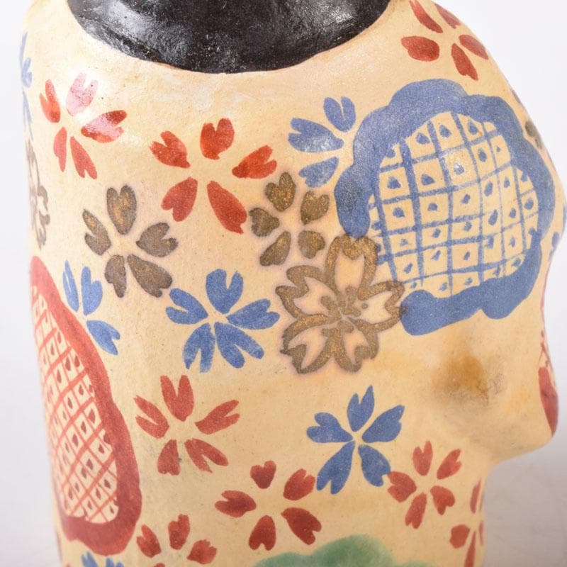 茶道具　竹斎造　色絵　乙御前香合　共布共箱　V　7476