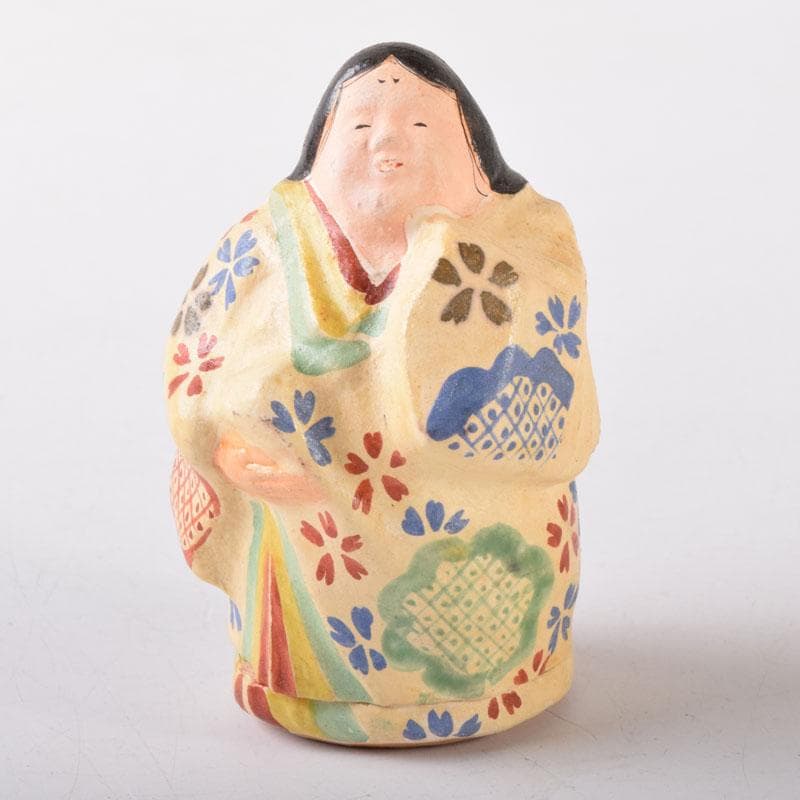 茶道具　竹斎造　色絵　乙御前香合　共布共箱　V　7476