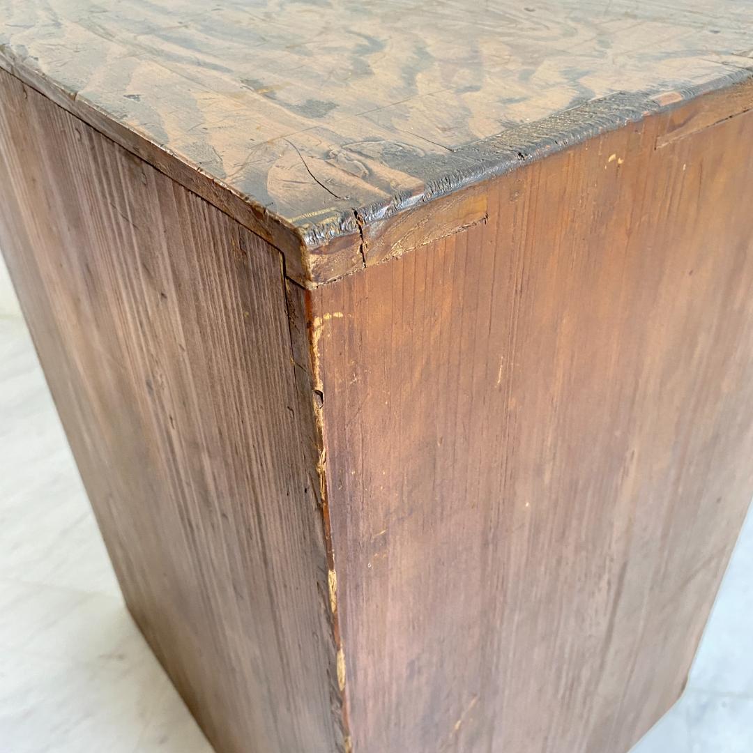 希少 アンティーク 蛇腹扉の小振りの棚 小引き出し 古道具