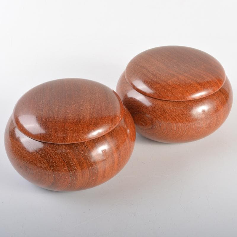 囲碁　鱗屋精製　本蛤碁石　那智黒碁石　本花梨碁笥　一套　共箱　M　R7800B