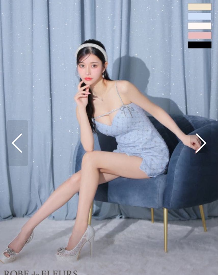 ROBE de FLEURS ライトブルー キャバドレス