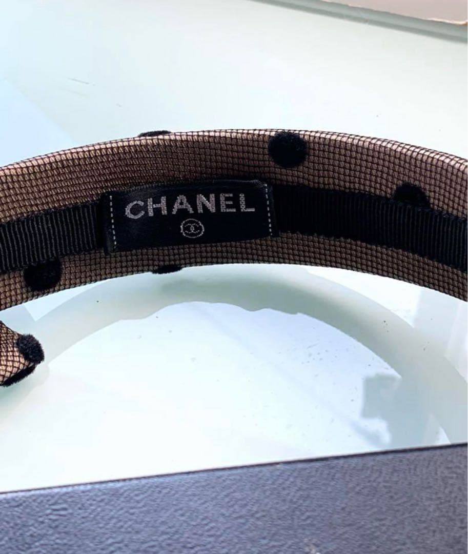 CHANEL 正規品リボン×ドット柄×ココマーク カチューシャあゆ着用モデルレア