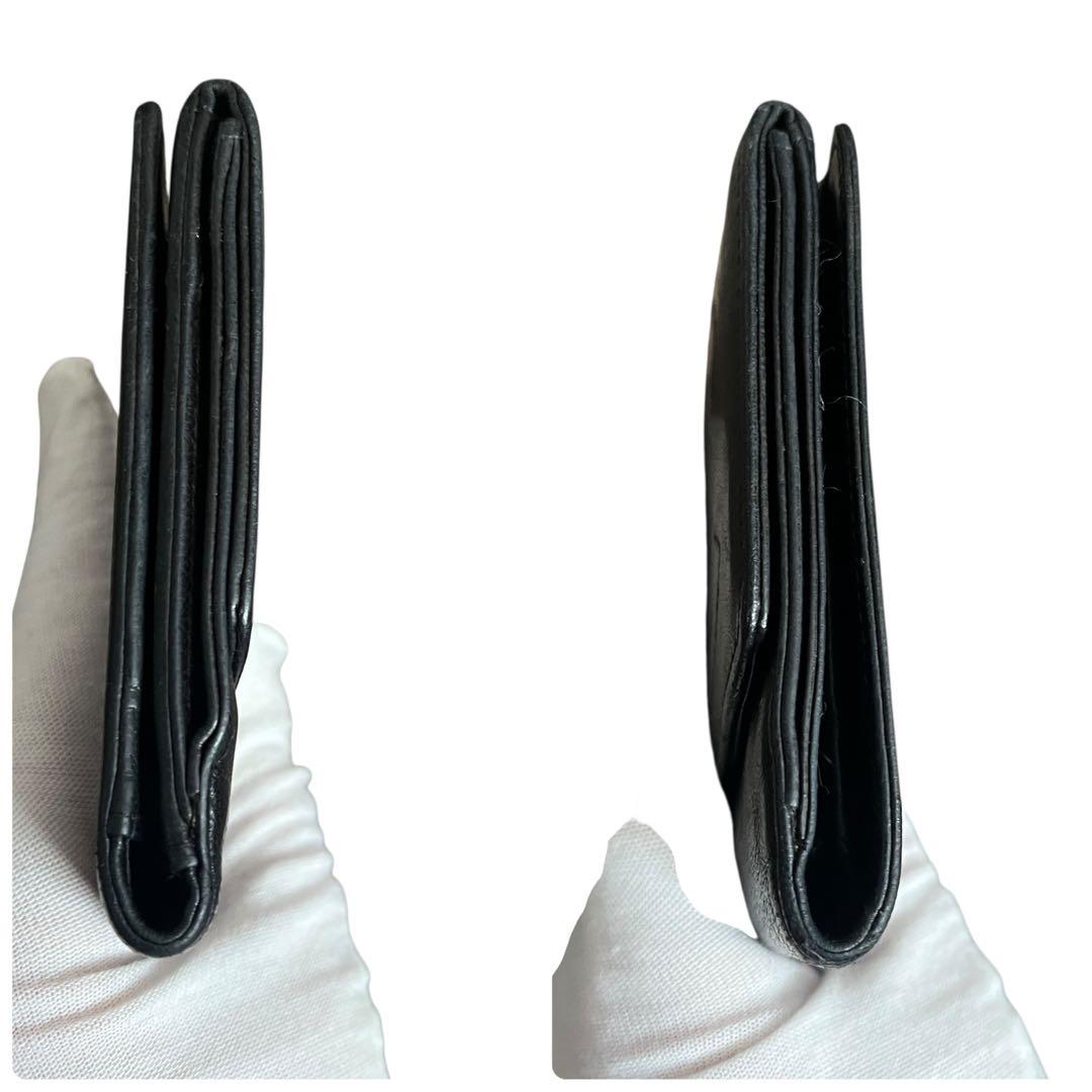 最終値下げCHANEL デカココマーク レザー 二つ折りブラック