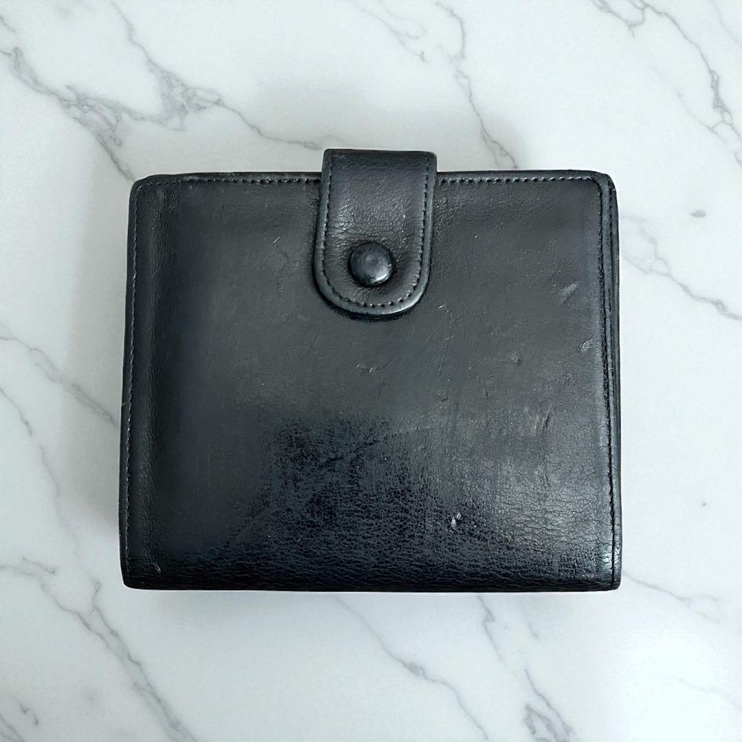 最終値下げCHANEL デカココマーク レザー 二つ折りブラック