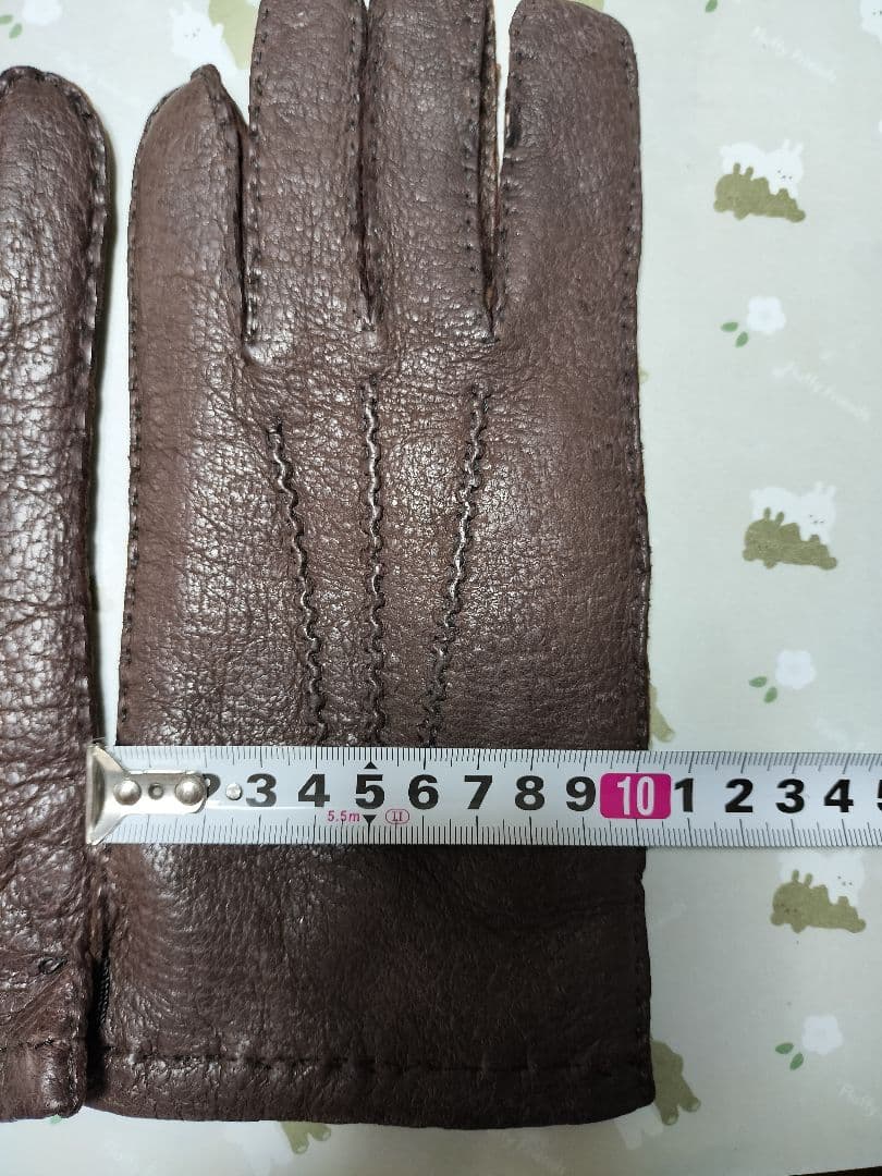 未使用　ペッカリー革手袋　カシミヤライニング　ブラウン