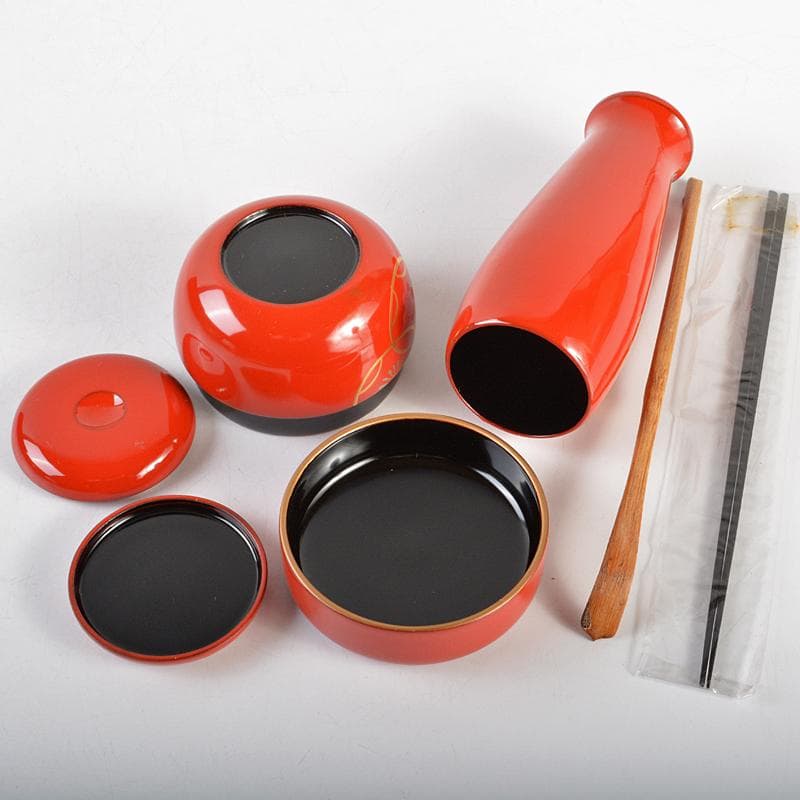 茶道具　黒面朱　利休茶箱　茶碗　継ぎ七宝蒔絵　棗など　六点一式　V　R7231