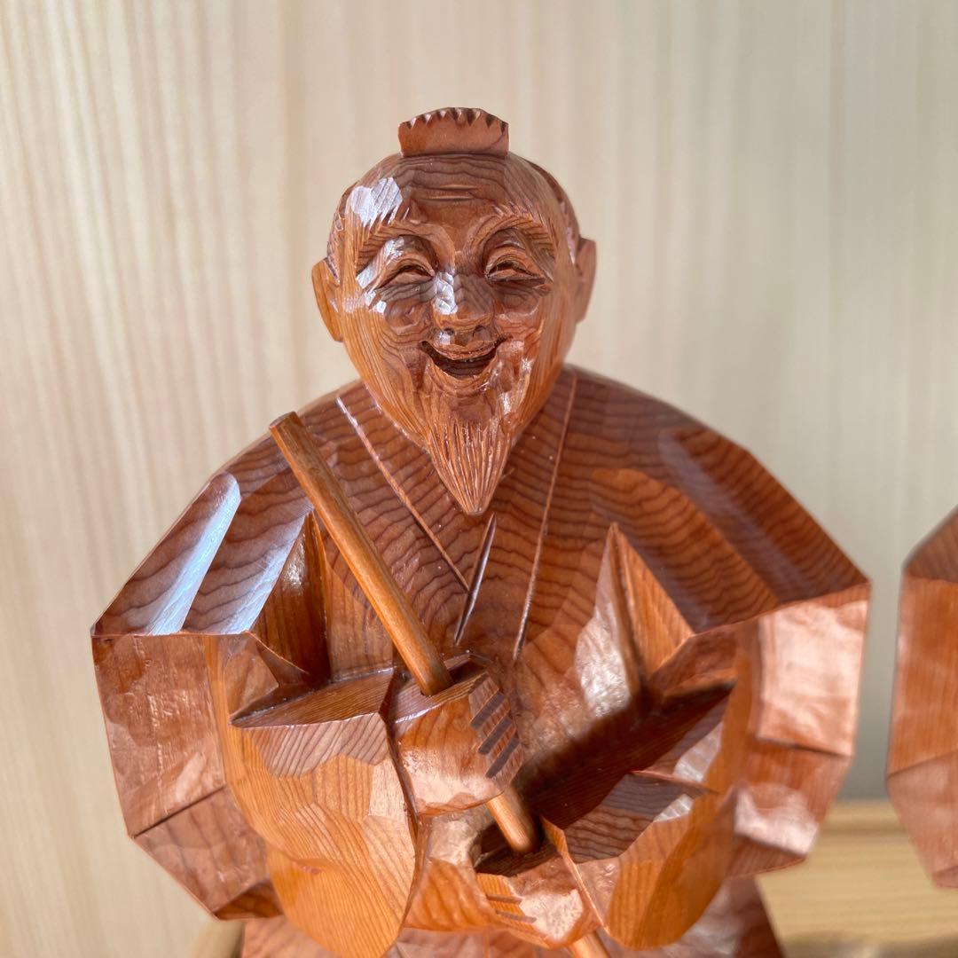 縁起物 飛騨高山の伝統工芸品　一位一刀彫り　高砂