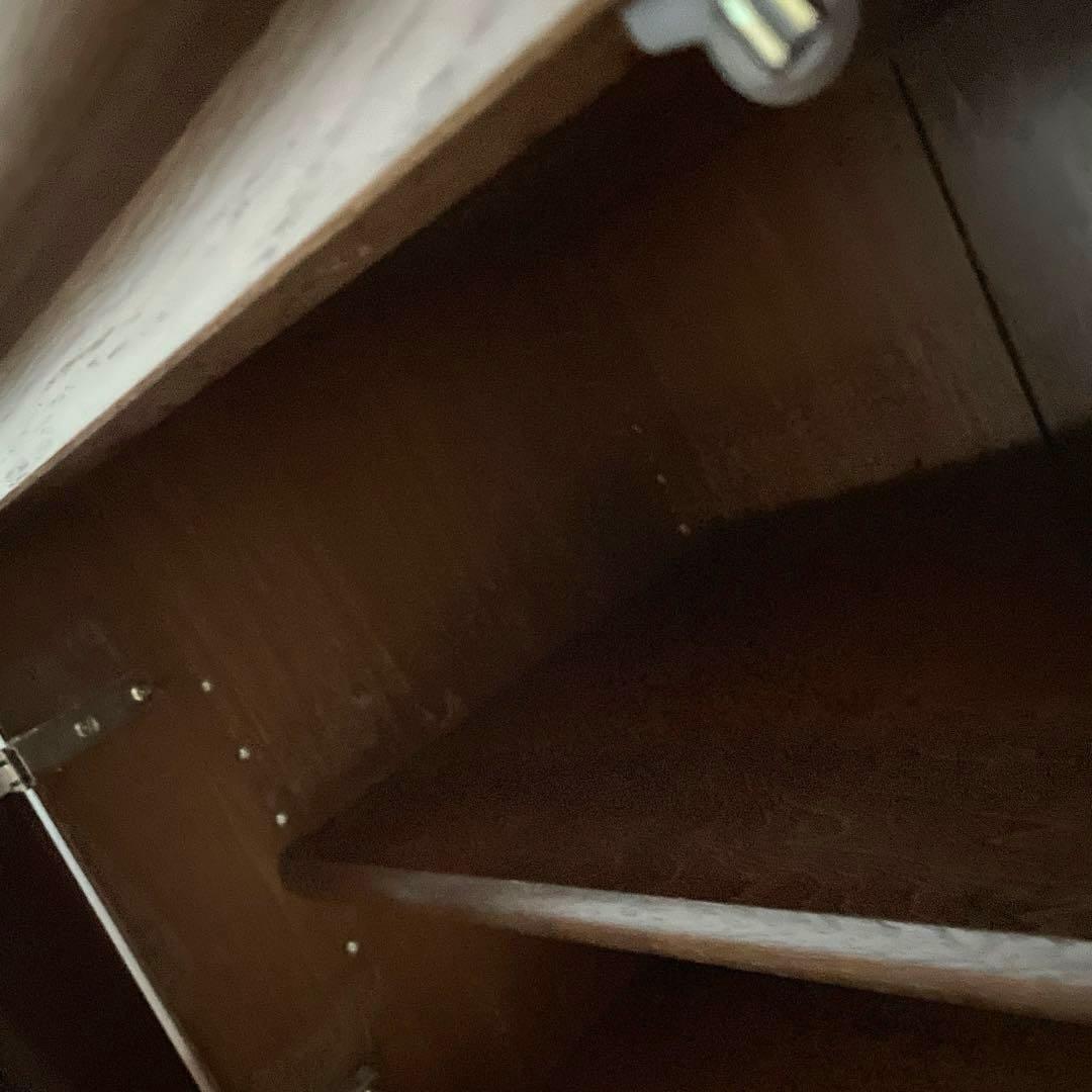 4/5迄　 カリモク　キャビネット　木製　キャビネット ガラス扉付　テレビ台　茶