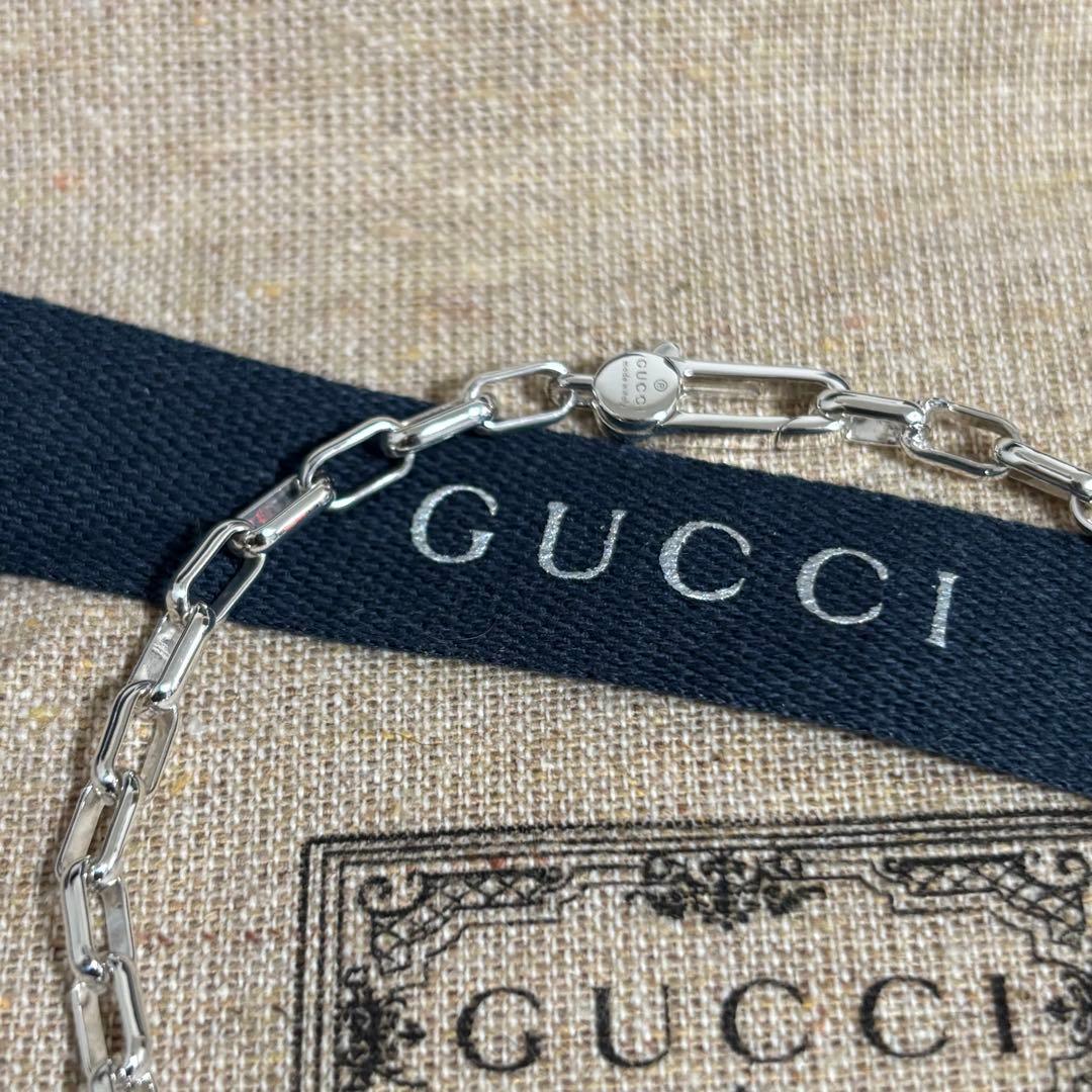 GUCCI 新品同様品　G刻印スクエアチェーンブレスレット　925 刻印19