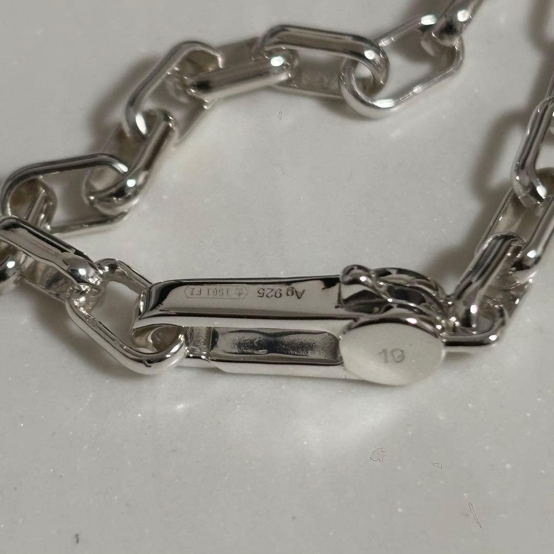 GUCCI 新品同様品　G刻印スクエアチェーンブレスレット　925 刻印19