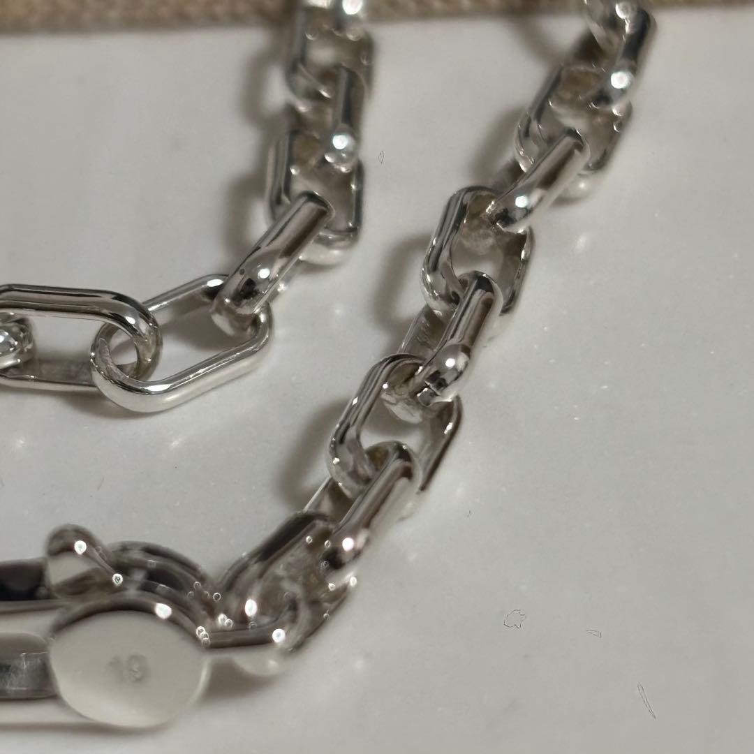 GUCCI 新品同様品　G刻印スクエアチェーンブレスレット　925 刻印19