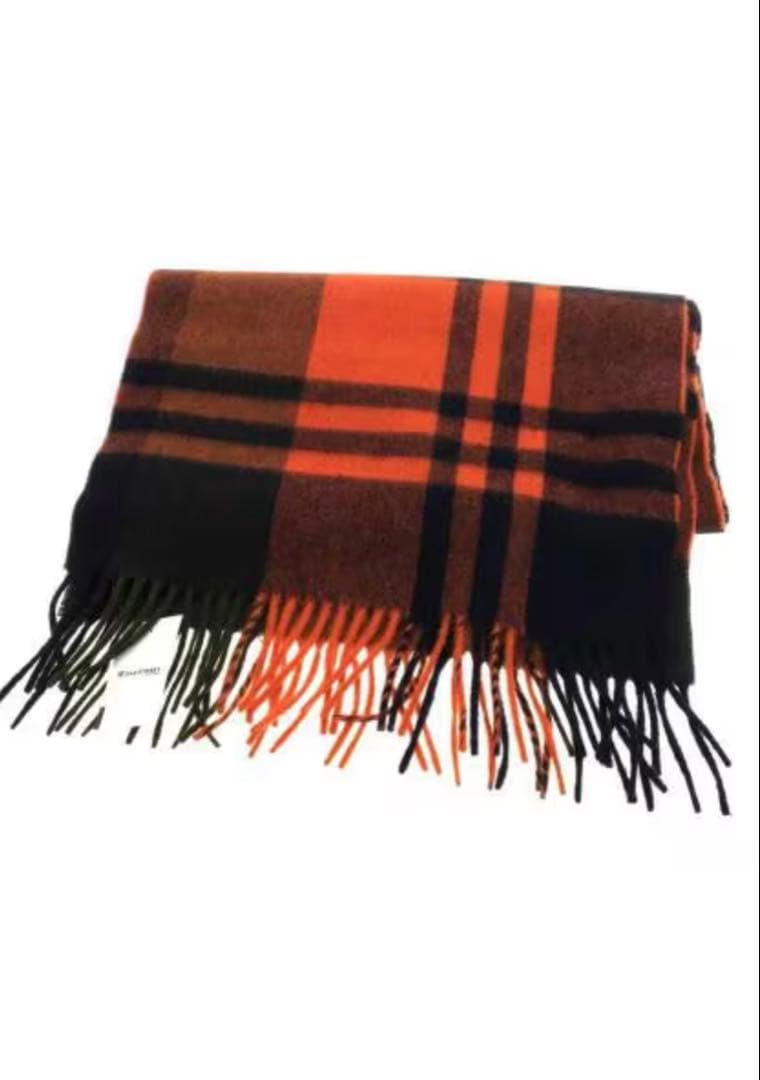 Joshua Ellis カシミヤ100% チェック柄マフラー