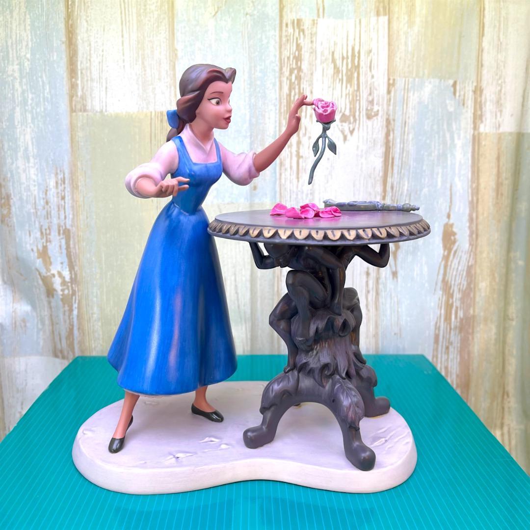 激レア★WDCC 美女と野獣 ベルと魔法のバラ バラのテーブル 陶器製フィギュア