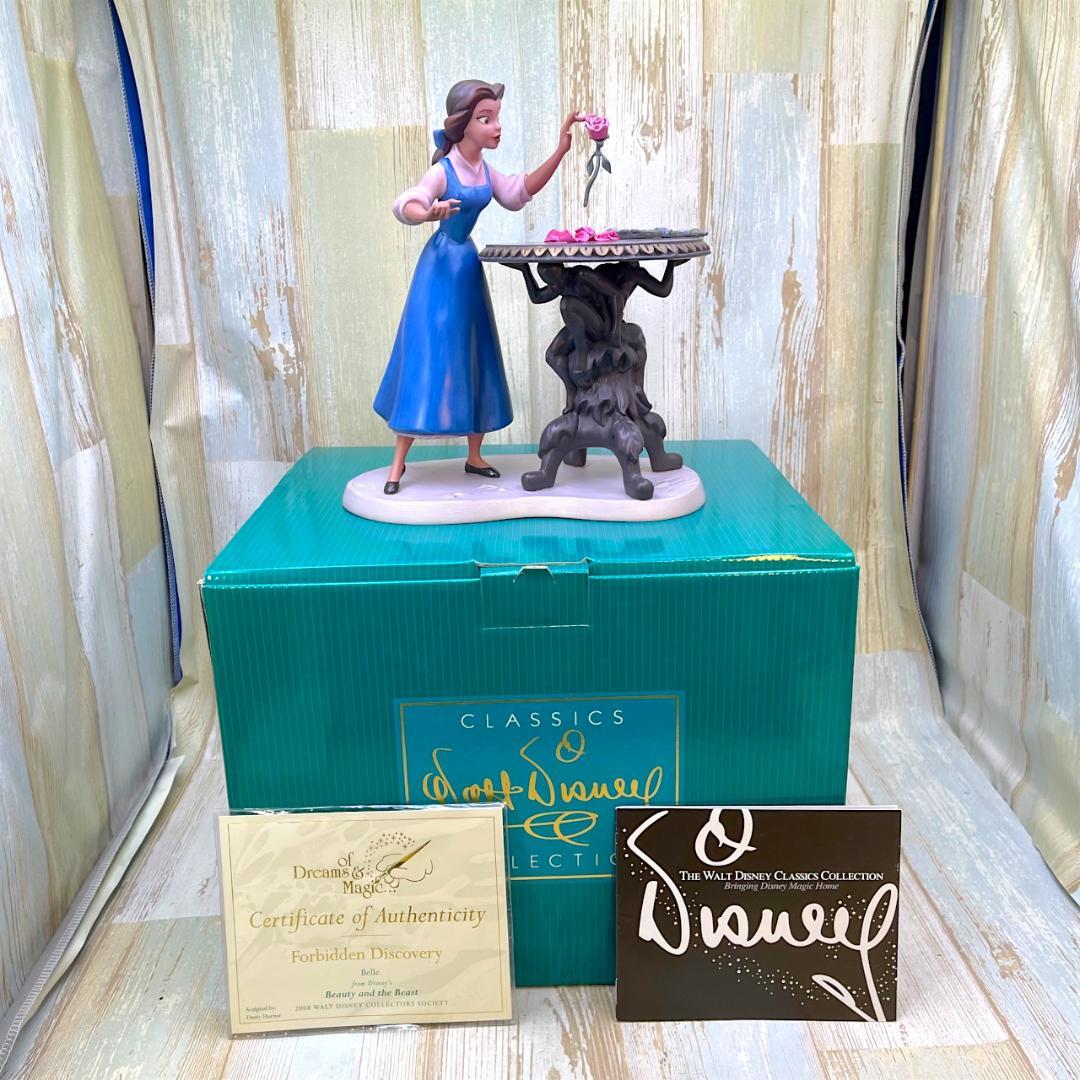 激レア★WDCC 美女と野獣 ベルと魔法のバラ バラのテーブル 陶器製フィギュア