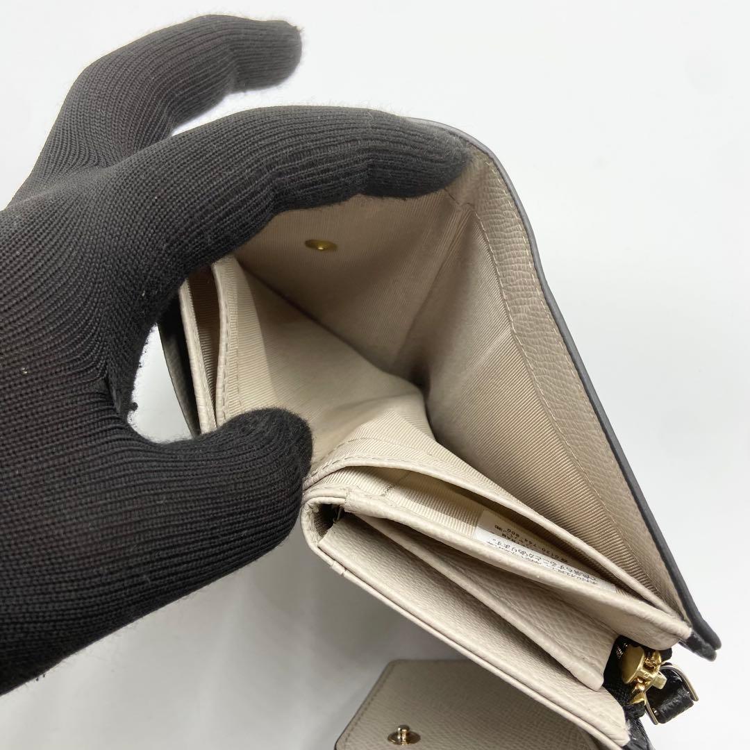 極美品　アニエスベー　折り財布　ロゴ金具　TAW05-01 レザー　ブラック