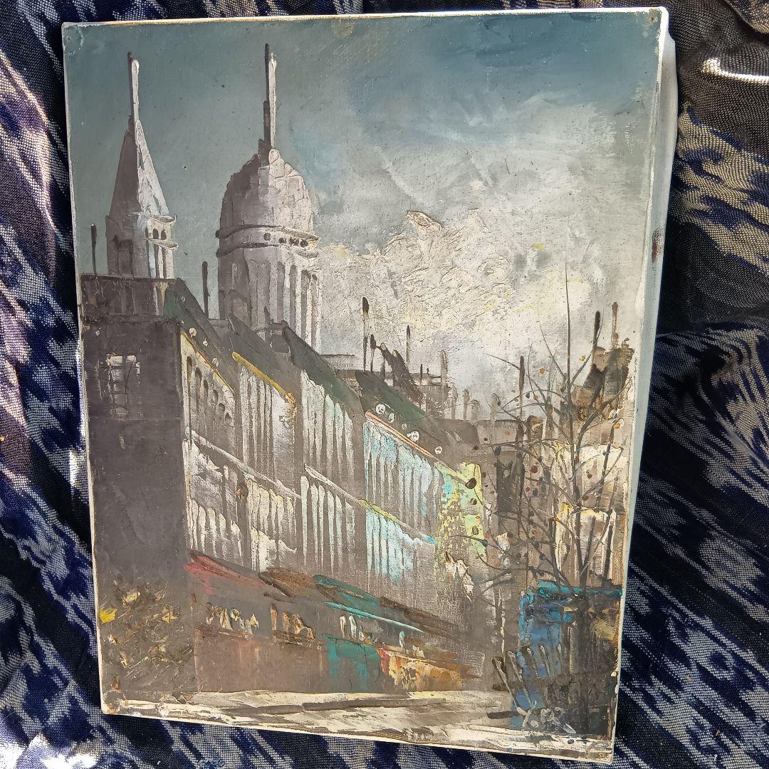 パリ都市風景 油彩画