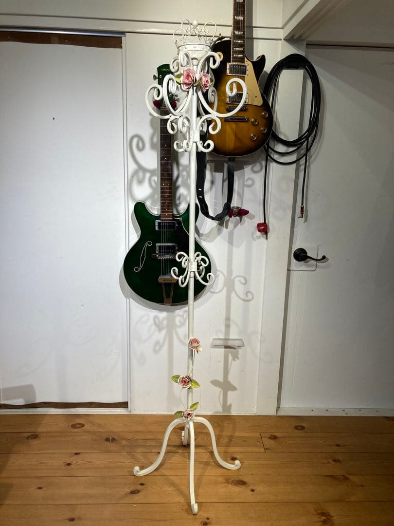 ポールスタンド ホワイト ピンク ローズ プリンセス ロココ調 アイアン 姫系