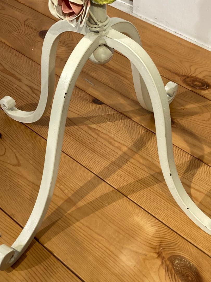 ポールスタンド ホワイト ピンク ローズ プリンセス ロココ調 アイアン 姫系