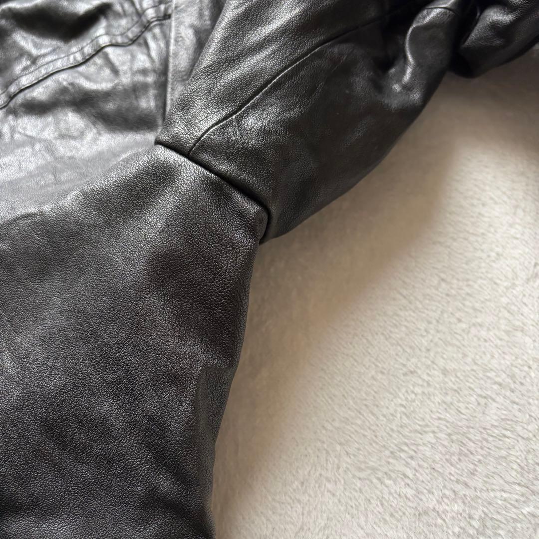 5351プールオム レザージャケット 羊革 黒 シングルライダース　2