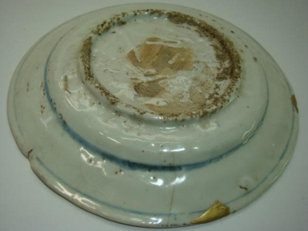 皿■孔雀紋 呉須染付 花唐草 中国 明～清 広東・福建省 古玩 唐物 時代物■