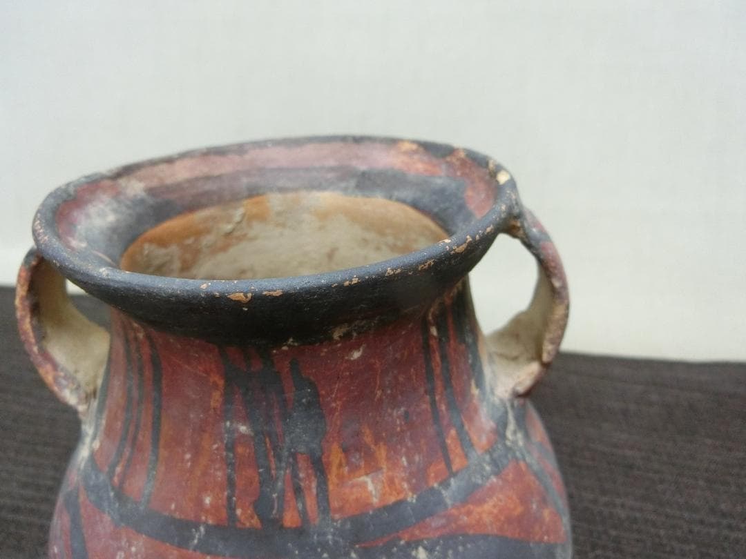 飾って！【アンダーソン　二耳壺　小壺　容器　色彩】★土器　歴史資料　鑑賞オブジェ