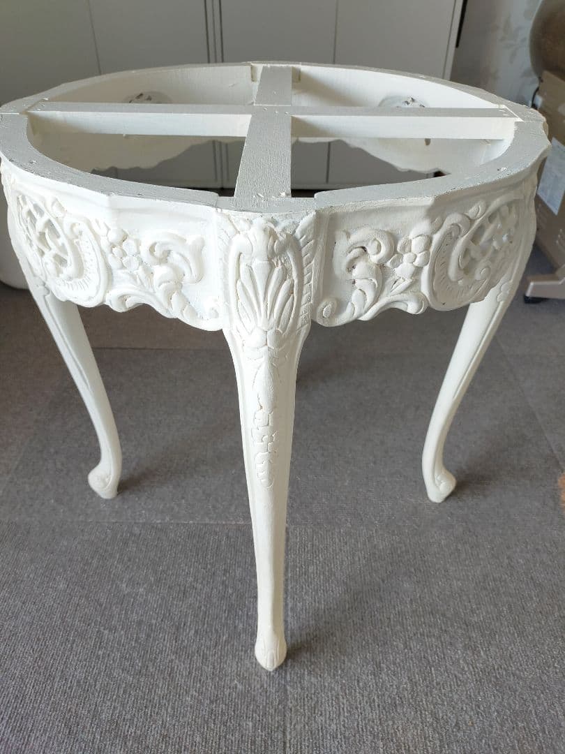 猫脚 イタリア アンティーク 大理石 ホワイトテーブル