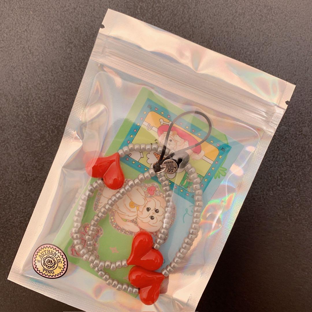 即購入可❣️大人気❣️string ting キス キス ハート ストラップ