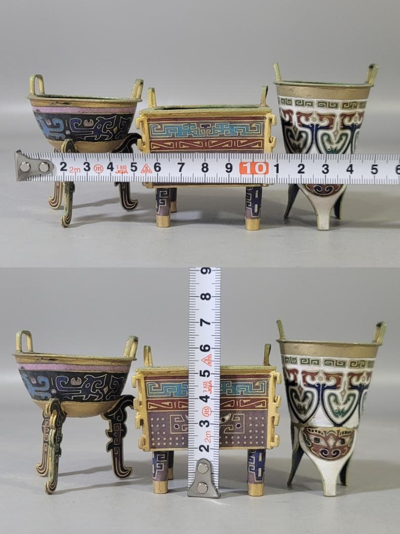 DT718 中国 七宝 香炉 六件 まとめて