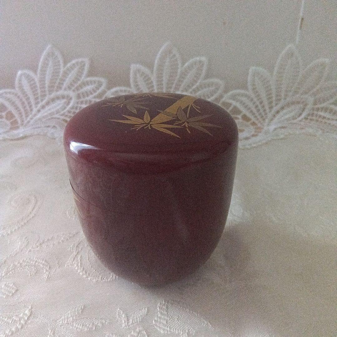 中棗　竹蒔絵　山下泰園作　茶道具