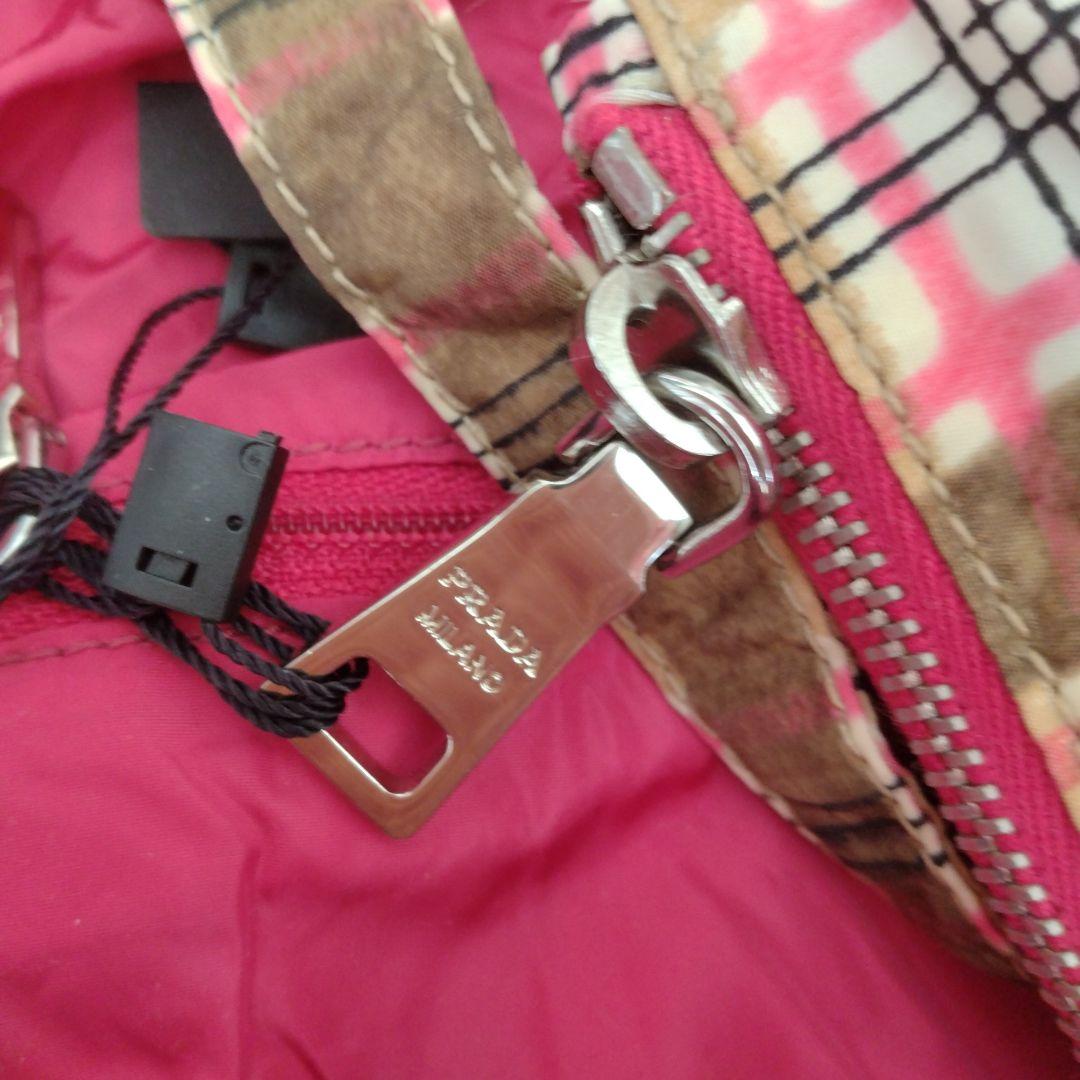 PRADA チェック柄BYOBAGバッグ ポーチ付き