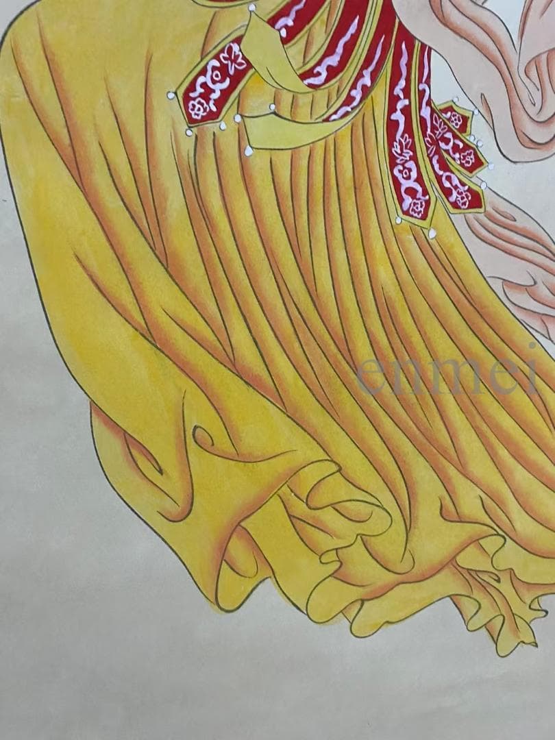 中国古美術・旧藏珍品・張大千款・彩絵人物画・純手描き・四尺中堂掛軸・一物一圖