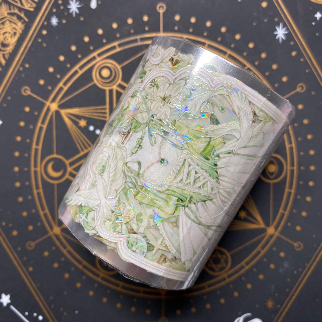 【L】海外　10m巻　貝殻光マスキングテープ　人物系/動物系/お花系/装飾系