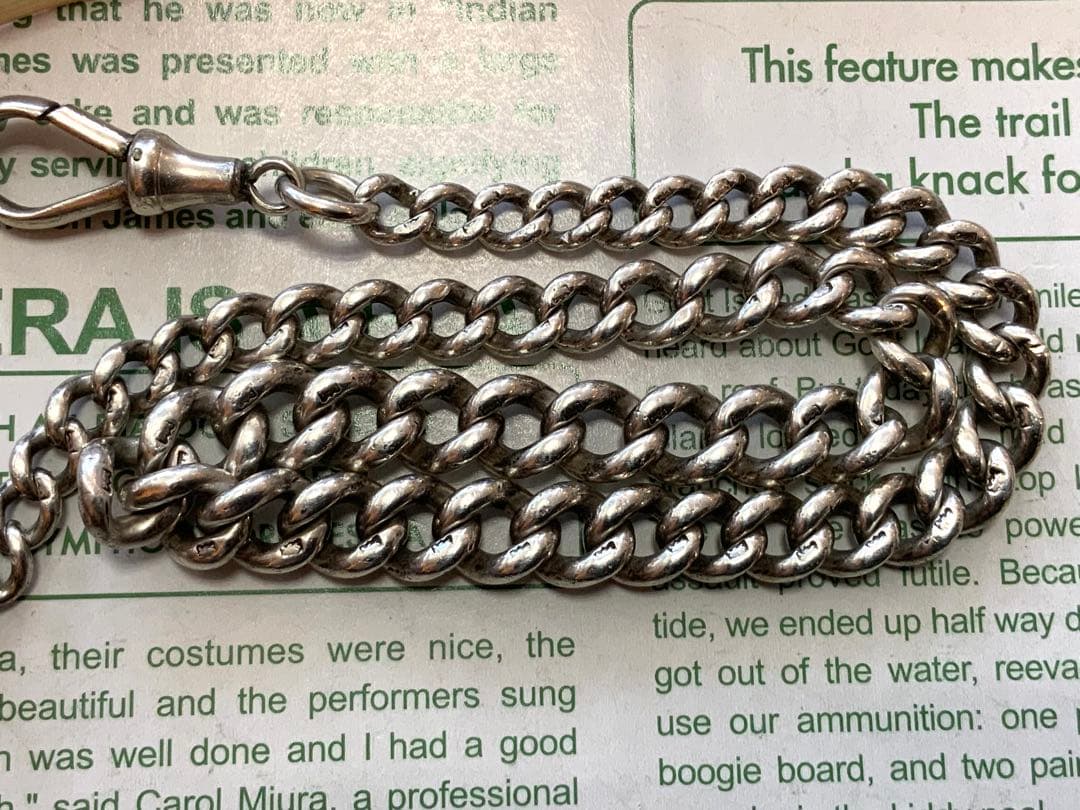 アルバートチェーン スマホチェーン　ウォレットチェーン 英国 アンティーク 銀